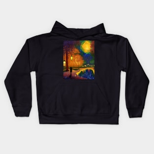 Magic Lantern Light Lake Water Pond Reflection Watercolor Kids Hoodie